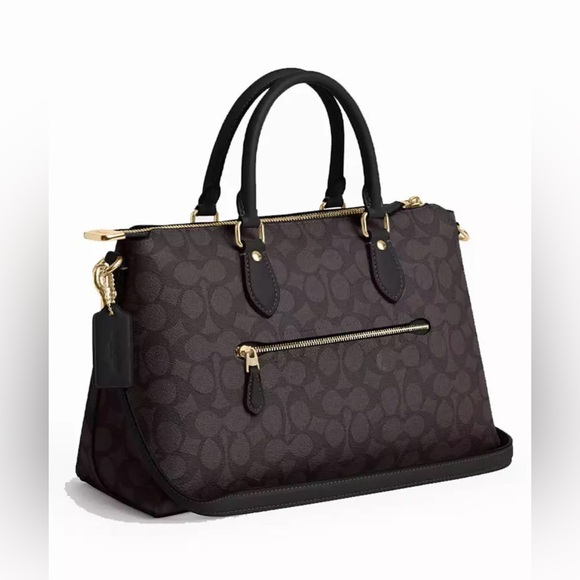 🆕 Auth. COACH Brown and Black Monogram Bag - Picture 3 of 13